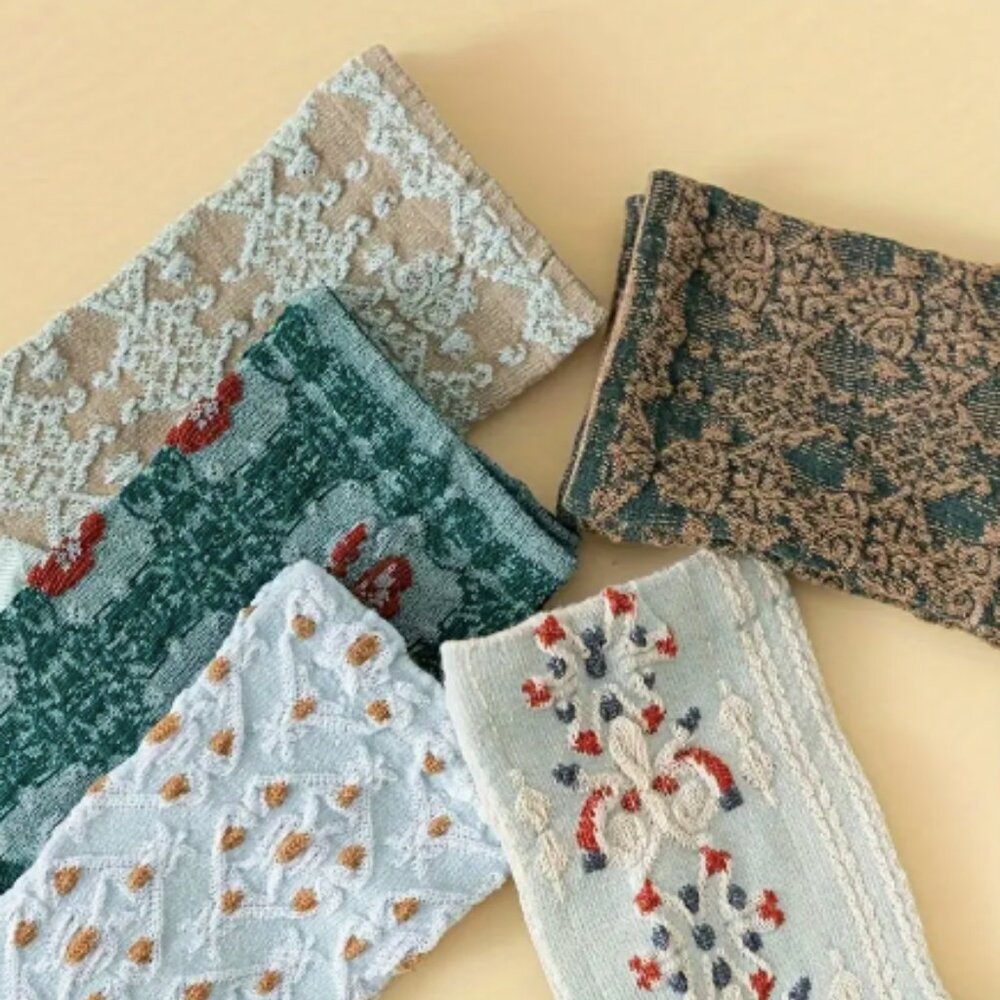 Floral Tube Socks Variety 5 Pack - Picture 3 of 8